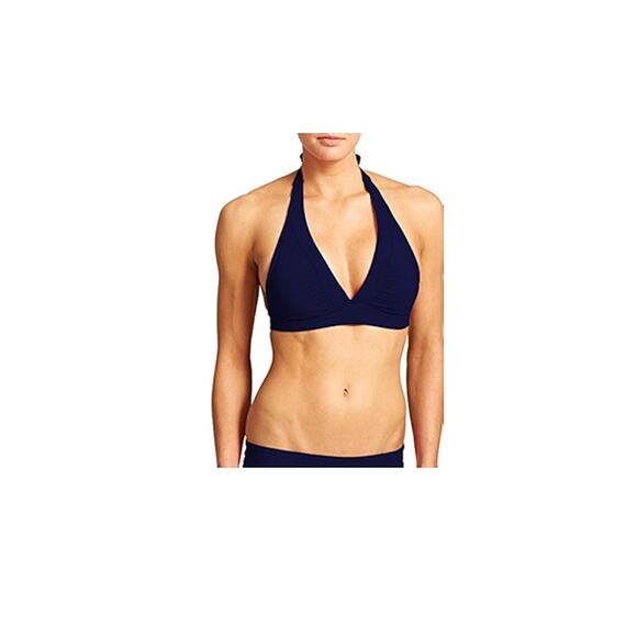 Athleta XXS padded shirrendipity black basic halter EUC stretch basic bikini - Picture 2 of 5